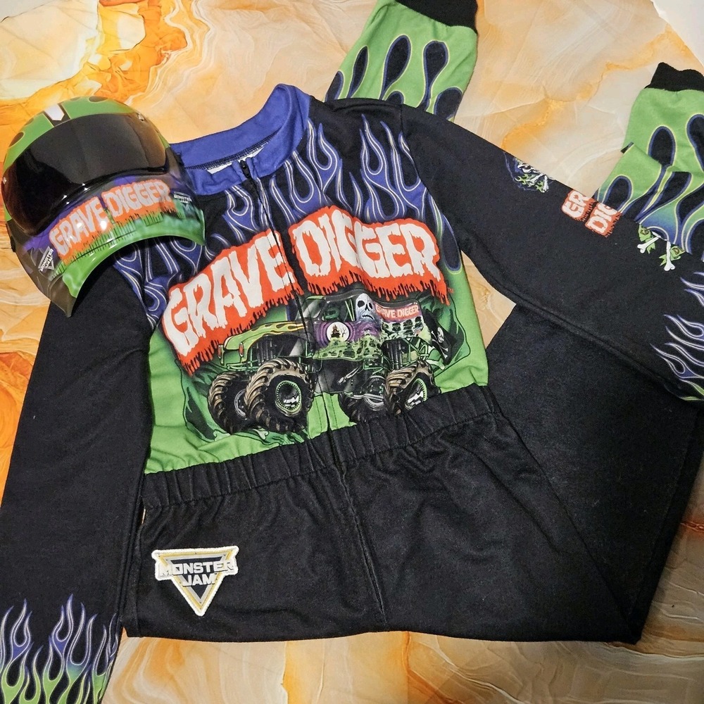 Monster Jam Grave Digger Driver Costume Boys Size 7-8